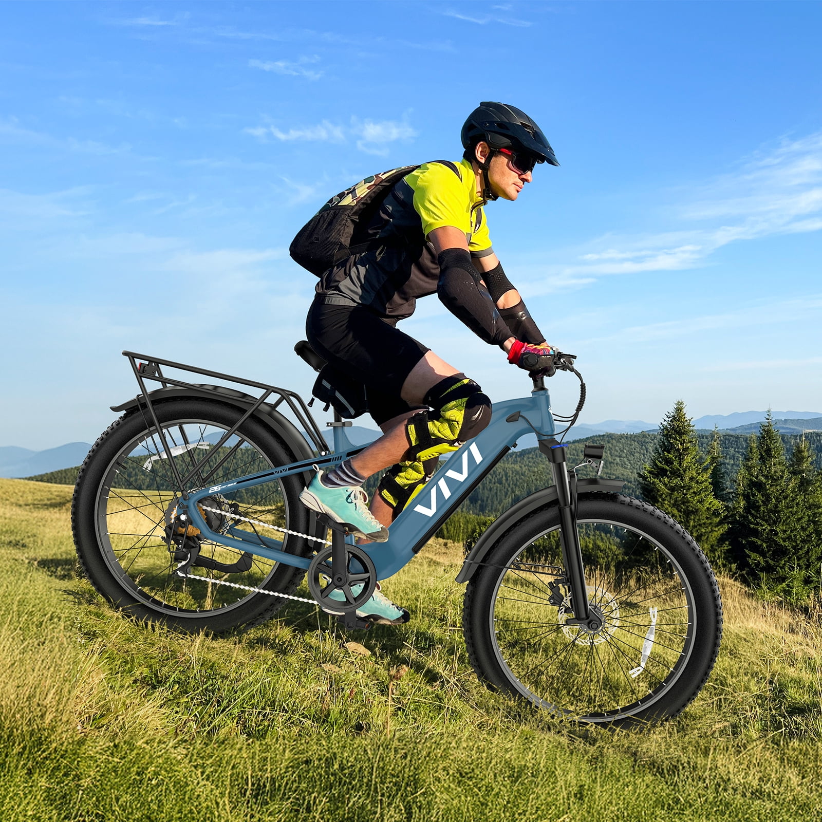 Vivi 26" x 4.0 Electric Bike for Adults, Peak 1475W Motor Fat Tire Ebike, 25MPH Electric Mountain Bike, 60Miles Electric Bicycle with 48V 15AH Battery, Torque Sensor, 7 Speed, Hydraulic Brake, 2849