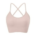 thumbnail image 1 of Eashery Women's Sports Bra O-Neck Low Impact Comfortable Womens Bras Beige Large, 1 of 4