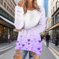 thumbnail image 2 of Kaondbfi Women Heart Print Sweater Valentine’s Day Pullovers Long Sleeve Round Neck Knitted Blouse Casual Loose Sweatshirt Surprise Gifts for Your Dear, 2 of 5