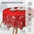 thumbnail image 2 of Christmas Tablecloth Red Snowflake Tablecloth Winter Table Cloth Round 60 Inch Washable Reusable Xmas Tablecloth for Home Parties Dinner Picnic Dining Kitchen Decor, 2 of 6