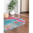 thumbnail image 3 of Rugs.com Azalea Collection Rug – 8' x 10' Oval Turquoise Medium Rug Perfect For Living Rooms, Large Dining Rooms, Open Floorplans, 3 of 8