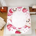 thumbnail image 5 of Castle Fairy Cute Dog 4 Pieces Queen Sheet Sets for Girls Kids Children,Strawberry Cake Ultra Soft Flat Sheet,Polka Dots Queen Fitted Sheet,Microfiber Bedroom Decor, 5 of 7