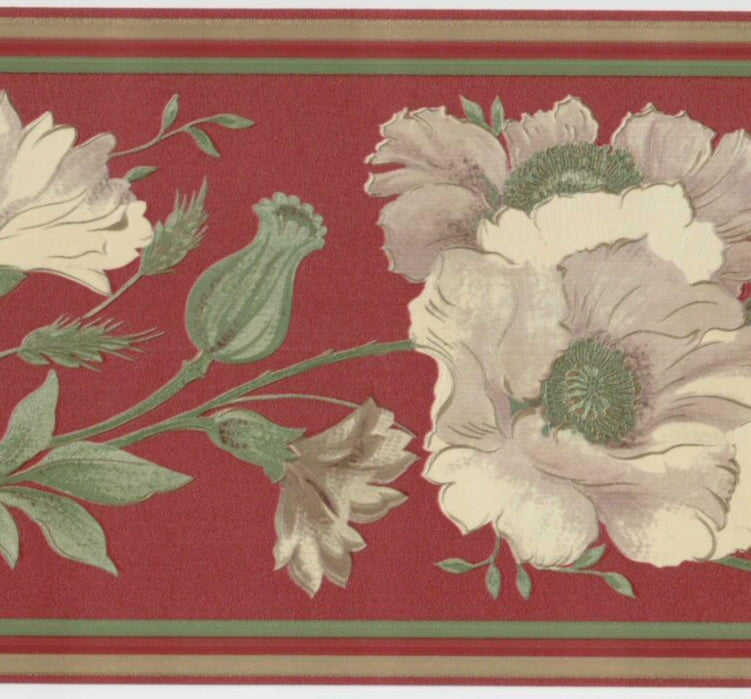 878954 Satin Floral Wallpaper Border