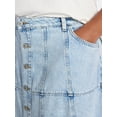 thumbnail image 4 of Terra & Sky Women's Plus Drapey Button Front Denim Skirt, Sizes 16W-24W, 4 of 5