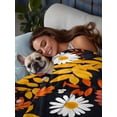 thumbnail image 3 of Spring Flowers Twim Size Flat Sheet, Wrinkleproof & Fadeproof Cooling Flat Bed Sheet Only, Orange Red White Daisy Flower Floral Breathable Soft Bedding Top Sheets 66 x 96 Inches, 3 of 8