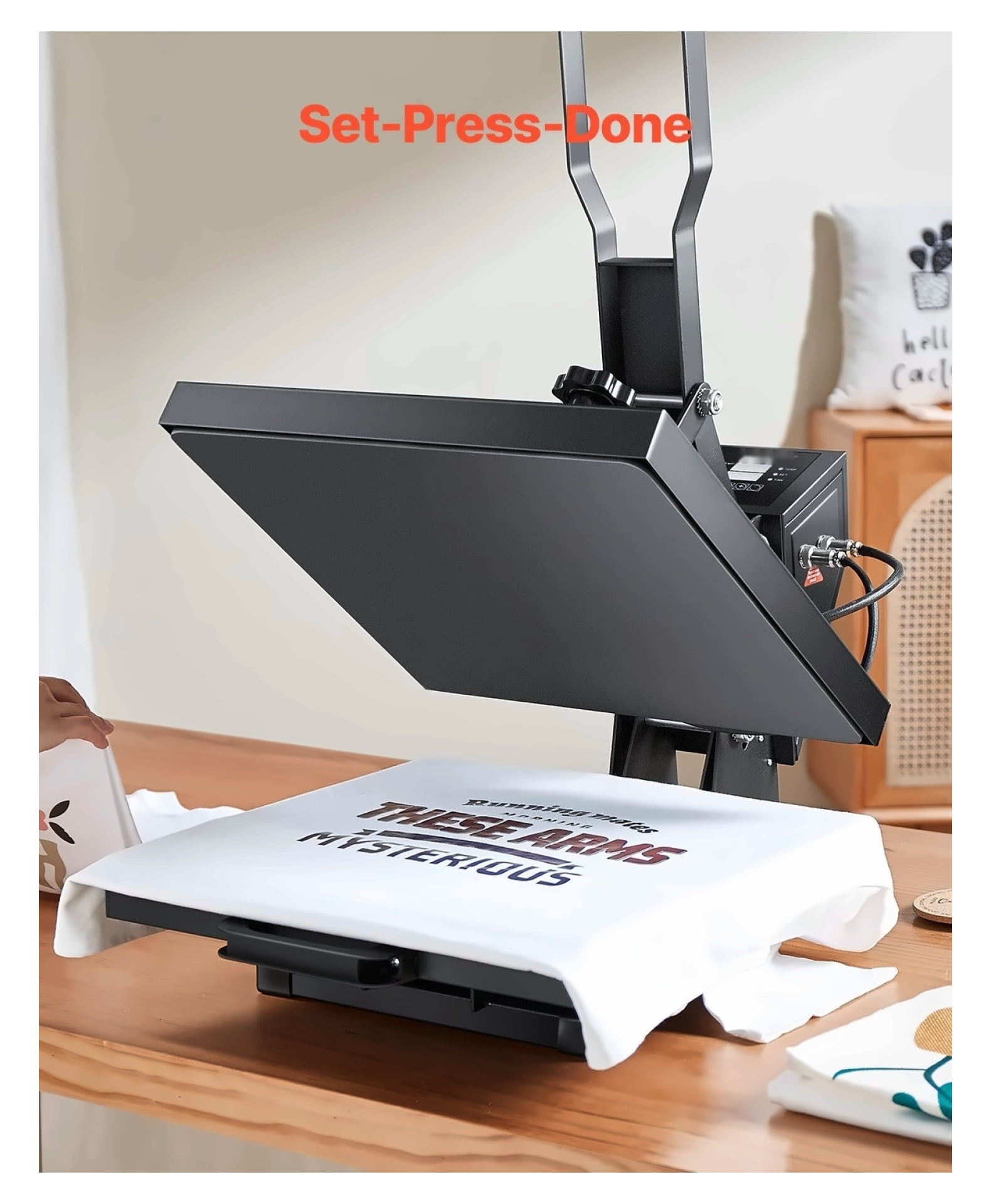 Heat Press Machine 15x15 Inch Sublimation Printer Transfer for T-Shirts, DIY Crafts - Adjustable Pressure, Digital Control