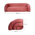 thumbnail image 2 of Ilios Innova | Sofá Kobe de 3 Plazas Color Coral, Diseño Orgánico Acanalado para Sala, Tapicería Suave al Tacto, Ergonómico, Ideal para Descanso y Decoración, 2 of 9