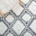 thumbnail image 6 of SAFAVIEH Moroccan Tassel Rosario Diamond Shag Area Rug, Ivory/Grey, 6'7" x 6'7" Square, 6 of 8