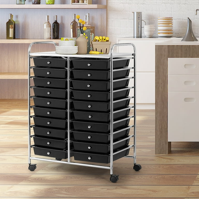 20 Drawers Rolling Storage Cart Studio Organizer - Costway