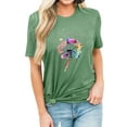 thumbnail image 1 of Mon T-Shirt Uni à Manches Courtes pour Femmes, Col Rond, Imprimé Coloré de Pissenlits, 1 of 6