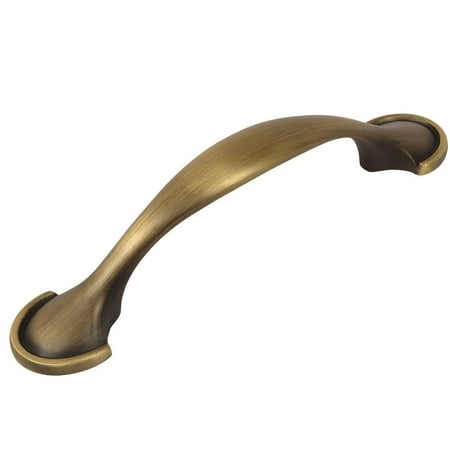 Antique Brass 3' Center Cosmas 6632BAB Brushed Antique Brass Cabinet Hardware Handle Pull - 3