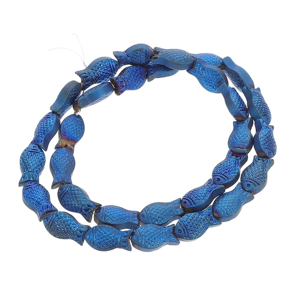 30 Pieces Glass Beads for Jewelry Making: Small Fish Spacer Beads for Bracelets, Necklaces, Ocean Style Craft Materials & Home Decor
