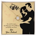 thumbnail image 3 of Infinity Knot Necklace with Excited to Meet Message Card for Wife – 14K White Gold Finish, 3 of 17