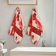 thumbnail image 4 of Dreamtimes Valentines Day Bows Bath Hand Towels 2 PCS, Ultra Soft and Highly Absorbent, Red Heart Love Romantic Decorative Fingertip Face Towel for Home, Bathroom, Kitchen, 28.3"x14.4", 4 of 5