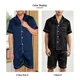 thumbnail image 4 of Conjunto de pijama de manga corta para hombre, camisa con botones y pantalones cortos, ropa de dormir para el hogar, Verano, 4 of 5