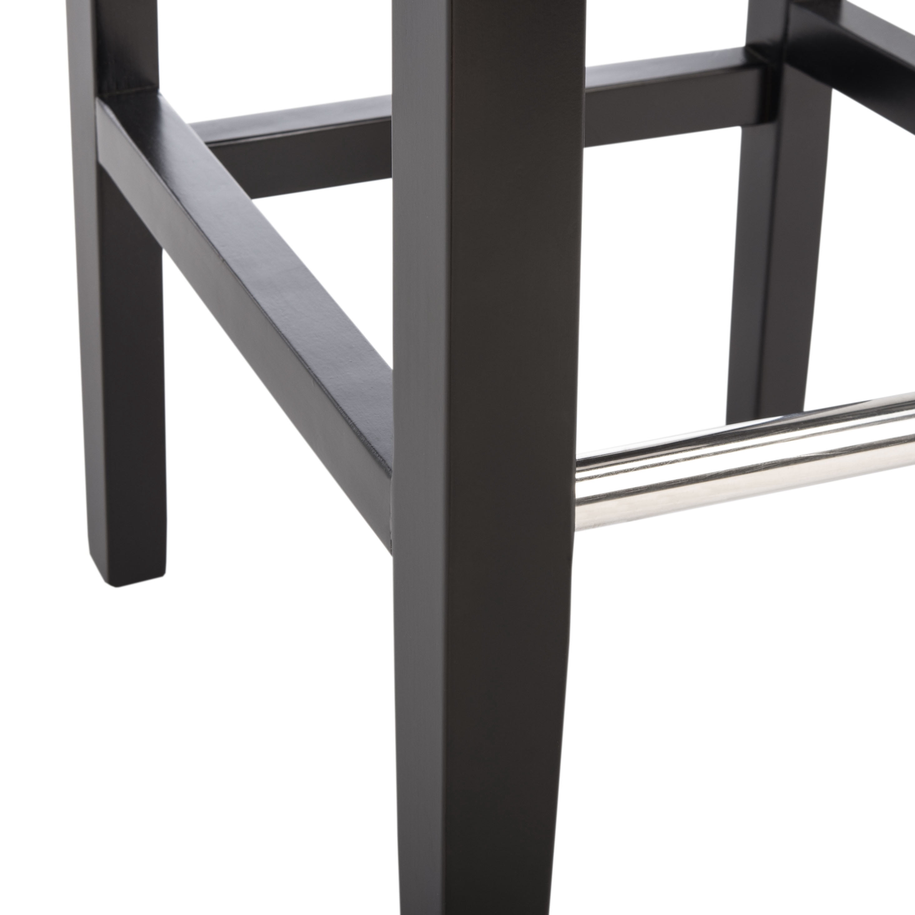 SAFAVIEH Thompson Rustic Glam Tufted Bar Stool with Footrest, Sea Mist