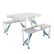 One Piece Folding Table and Chair Aluminum Alloy Picnics Table for Camping