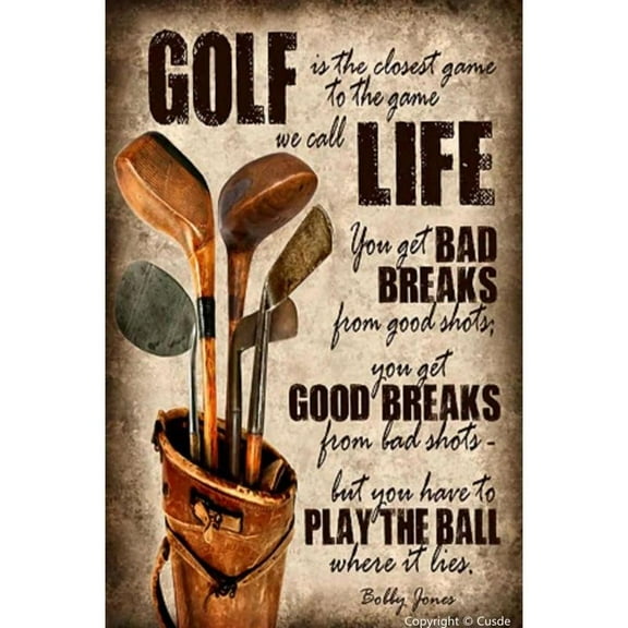 8*12inchs Golfing Golf Life Metal Tin Sign Retro Wall Art Vintage Decor Poster Wall Decorations for Home Bar Pub Man Cave Outdoor Indoor 8x12 Inch