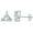 White Gold, variant on Gold Plated Sterling Silver 3 Prong Triangle Shape Cubic Zirconia Stud Earrings