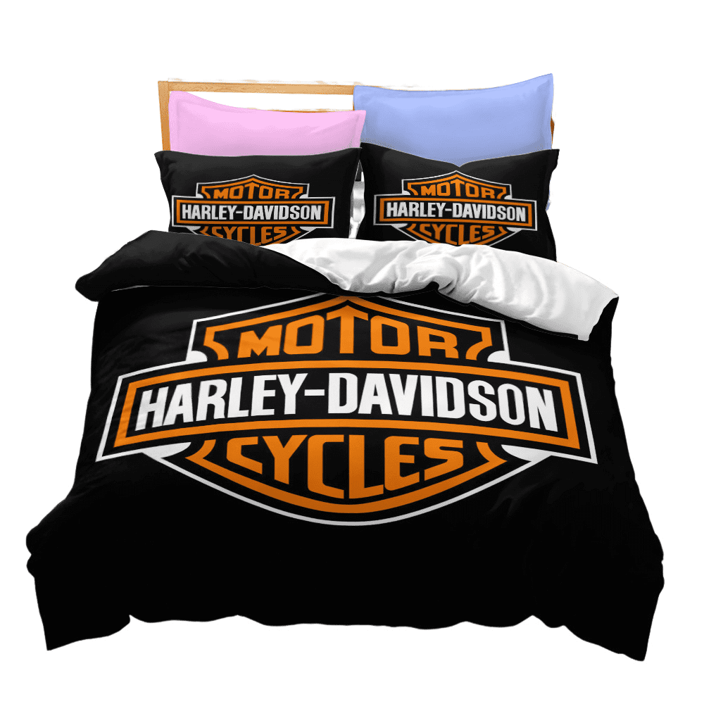 Harley Davidson Bedding Suit, Duvet Cover, Soft Microfiber, Suitable For Boys And Girls Bedroom-Vinsniv