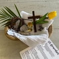 thumbnail image 3 of Chanana Oh Remember Kit - Symbols of The Easter Resurrection, Christian Decorations Tray Set, Faith Based Display with Wooden Prayer Bowl ＆ Crown of Thorns Wreath, Religious Keepsake Collection, 3 of 6