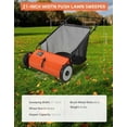 thumbnail image 7 of Senfot 21 Inch Wide Orange Black Hand Push Steel Lawn Sweeper Leaf Collector Heavy Duty Steel Large Hopper for Outdoor Yard Lawn Grass Leaves Cleanup, 7 of 7