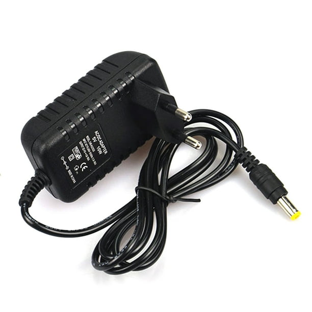 Adaptador de corriente alterna de 5 V y 2 A con enchufe europeo para cámaras de videovigilancia y tiras de luces LED (negro)