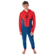 Marvel Comics Classic Spiderman Costume Union Suit One-Piece Pajama Outfit (S/M)