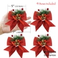 thumbnail image 2 of Allgala Christmas Decorative Bows for Wreath Garland Treetopper Christmas Tree (05" Med Red 4-PK)-XBW93024, 2 of 2