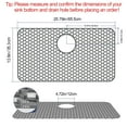 thumbnail image 4 of Silicone Sink Protector, 26" x 14" Rear Drain Kitchen Sink Mat for Sink Bottom, Non-Slip and Heat-Resistant, For Farmhouse and Stainless Steel Sinks, With a Scrub Sponge(Rear Hole), 4 of 7
