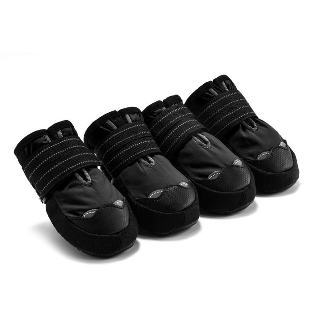 4pcs Pet Dog Rubber Shoes With Reflective Strap Comfortable Breathable Wear-resistant Boot Paw Protector He Qiyong unisex