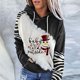 thumbnail image 2 of Moda mujer cuello redondo manga larga otoño camiseta Navidad impresión blusa con capucha Tops Fridja fksj4444, 2 of 6