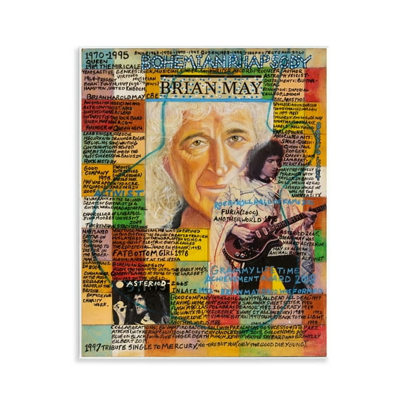 Stupell Industries Brian May Collage People Drawing Unframed Art Print Wall Art, 11 x 14