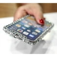 thumbnail image 2 of Compatible with iPhone 11 Pro Bling Glitter Case for Women Cute Diamond Rhinestone with Shiny Sparkly Sticker Skin Plating Metal Bumper Frame Edge Protective Cover Girly Fashion Case Silver, 2 of 13