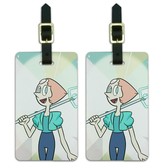 Steven Universe Pearl Luggage ID Tags Suitcase Carry-On Cards - Set of 2