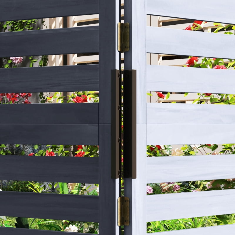 Alvantor Privacy Screen with 4 Planter Boxes, 3-Panel Freestanding Raised Room Divider 62.5"x19"x66" Wood