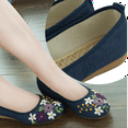 thumbnail image 3 of Yunliwuli Women's Linen Walking Shoes Chinese Style Flower Embroidery Closed Toe Beijing Cloth Shoes for Summer Spring Fall, 3 of 8