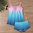 thumbnail image 5 of Tankini Swimsuits for Women Gradient Plus Size Summer Tummy Control Two Piece Bathing Suits Tank Tops with Swim Shorts Swimwear, 3XL, 5 of 6