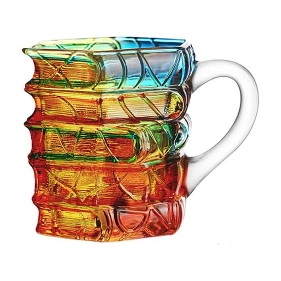 Book Mug Novelty Coffee Mugs,3D Painted Book Mugs for Books Lovers,Stained Glass Cups with Stack Design,Artistic Reading Coffee Cup,Unique Glass Coffees Cup for Valentines Day,Mums Day