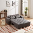 thumbnail image 4 of Convertible 3 in 1 Sleeper Sofa Bed with 4 Storage Space, King Size Pull Out Bed, L-Shaped Modular Sectional Sofa 77"-111"Wide Sectional Couch with 4 Pillows, Loveseat Sofa Chaise for Living Room, 4 of 7