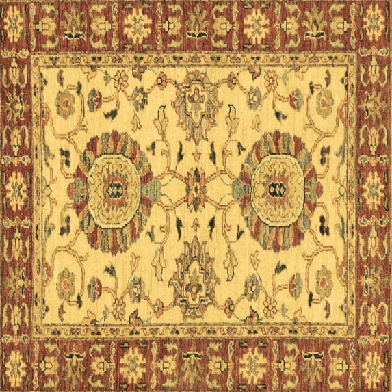 Ahgly Company Indoor Square Oriental Brown Traditional Area Rugs, 6' Square