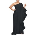 thumbnail image 1 of Ensembles pour Femmes Combinaisons pour Femmes une Épaule Soirée Cocktail Semi-Formelle Robe Maxi Pantalon Ensemble Tailleur Ensembles Deux Pièces S-111 Noir G, 1 of 5