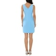 thumbnail image 4 of INSPIRE CHIC Women's Ruched Faux Wrap V Neck Sleeveless Party Cocktail Sheath Dresses Light Blue 2XL, 4 of 7