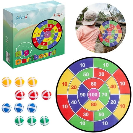 Liberry Dart Board Game for Kids 3-12 Years Old, 26 Inches Dart Board with 12 Sticky Balls