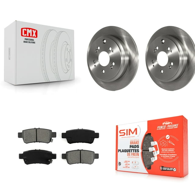 Transit Auto Rear Disc Brake Rotors and Semi-Metallic Pads Kit for Car 2005-2010 Honda Odyssey K8S-101812