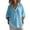 L0286 Light Blue, variant on Womens Button Down Shirts Linen Cotton Long Sleeve Blouses Casual Collared Loose FitTops with Pocket