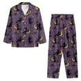 thumbnail image 5 of Garronmavis Halloween Purple Witch Womens Pajama Set 2 Piece Pjs Long-Sleeved Button Down Sleepwear V-Neck Soft Comfy Loungewear Nightwear with Pockets, 5 of 7