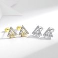 thumbnail image 4 of Pendientes Geométricos De Circón Triangular De Plata S925 Pendientes Sil, 4 of 4