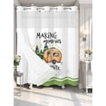 thumbnail image 4 of Camping No Hook Shower Curtain Waterproof, Bathroom Curtains with Snap in Liners and See Through Top Window, Fall Summer Nature Forest Car Tree Moon Hotel Style Bathtub Curtains Shower 66"Wx72"L, 4 of 8
