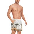 thumbnail image 4 of FORMRS Mens Swim Trunks Mesh Liner Quick Dry Casual Beach Board Shorts with Pockets, Sizes S-2XL, Halloween Pumpkin Field, 4 of 9